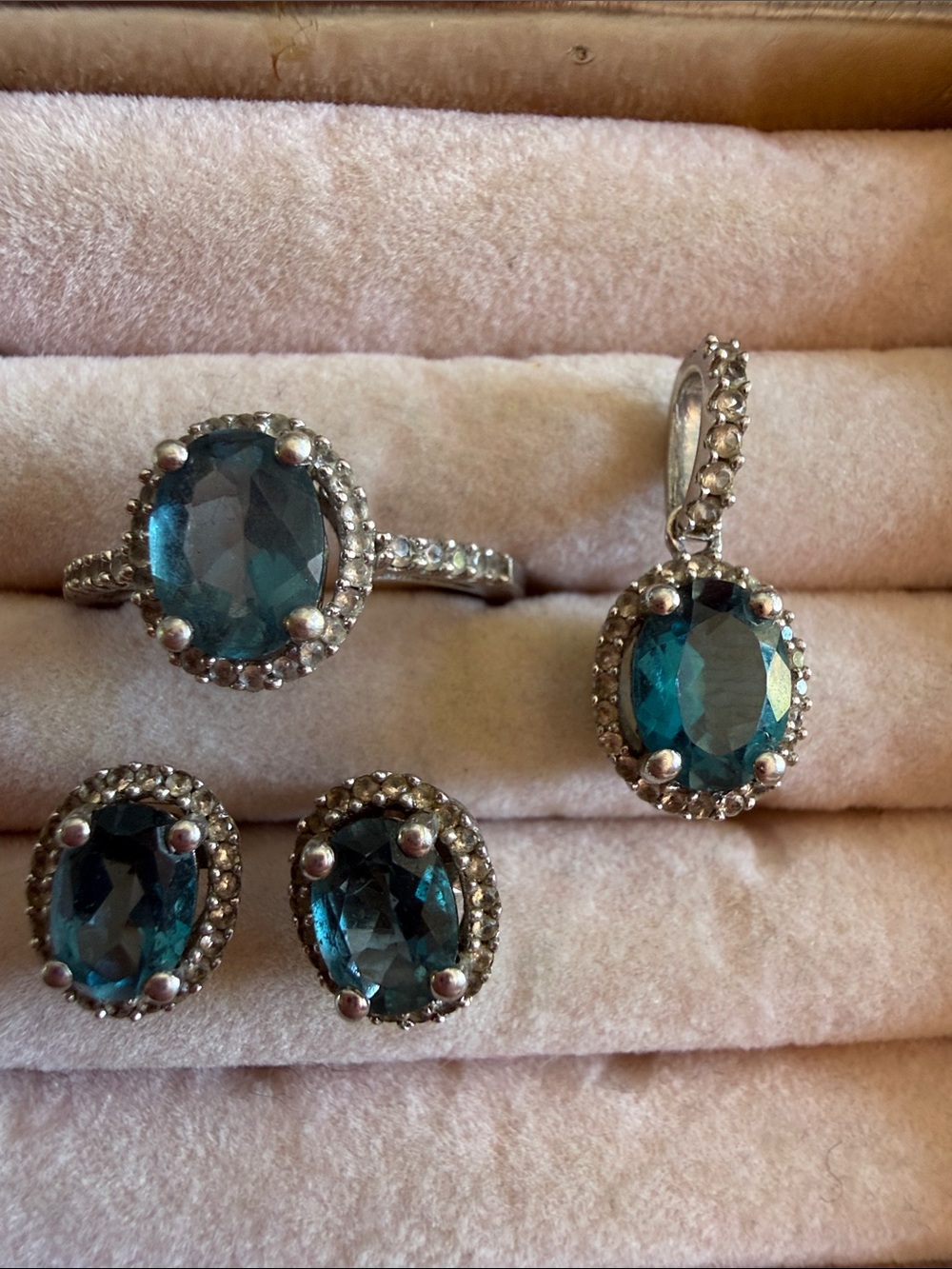Blue Topaz Sterling Silver Set